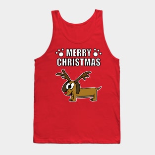 Merry Christmas 2020 Dachshund Dog Rudolf Funny Tank Top